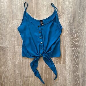 Button Up Tank with Front Tie